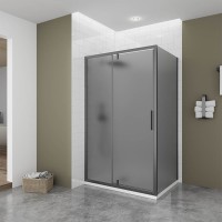 Душевой угол Veconi Ottimo P20SP GR, 1000х1000х1900 графит брашинг, стекло тонированное матовое