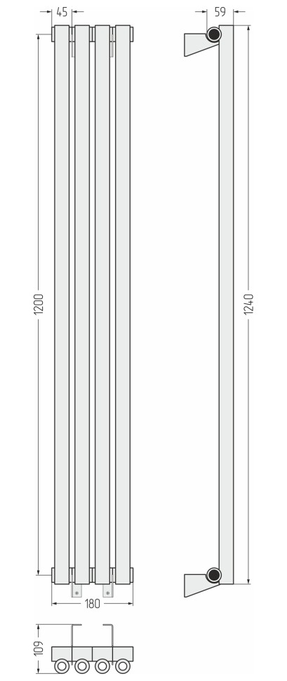 Эстет-0 1200х180 4 секции