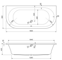 Акриловая ванна CEZARES METAURO-wall-180-80-40-W37