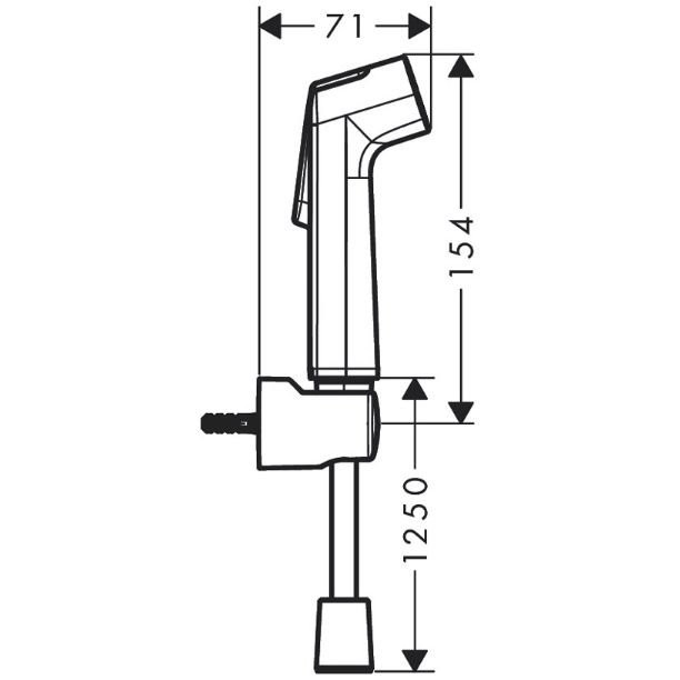 Гигиенический душ Hansgrohe Bidette, настенный, 1 jеt, цвет: хром 29234000