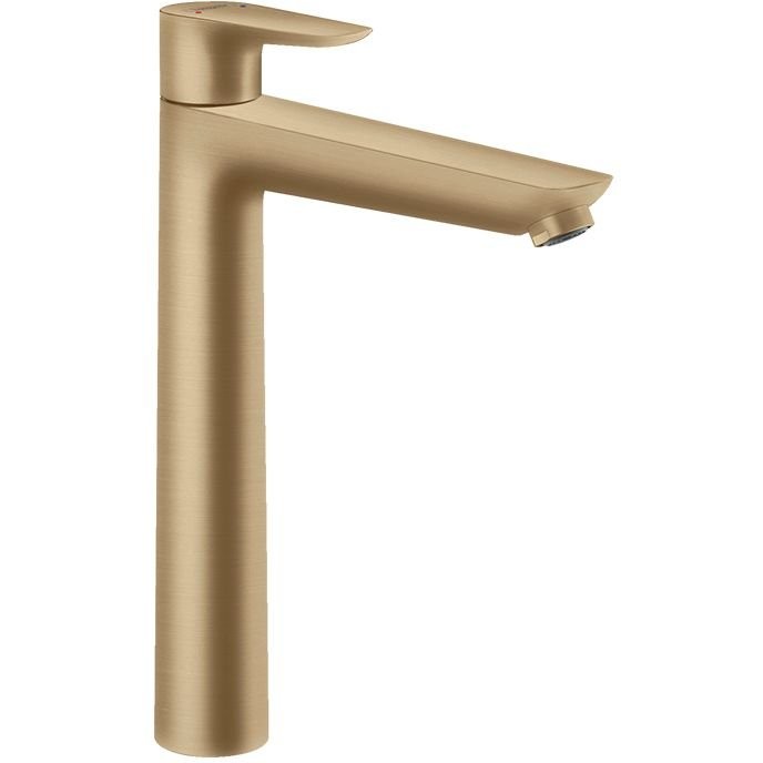 Смеситель Hansgrohe Talis E для раковины, на 1 отверстие, с донным клапаном, излив: 18.3 см, цвет: шлифованная бронза 71716140