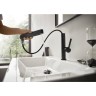 Смеситель для раковины Hansgrohe Finoris 230 с вытяжным душем 2jet, со сливным клапаном Push-Open (76063670) Черный хром матовый