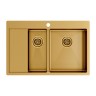 Мойка нерж. сталь KRONER 78/2SF, PM227851-BGR, брашированное золото, правая, 780х510мм, Paulmark