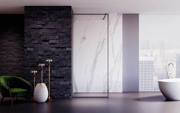 Душевая перегородка Veconi Korato KR-81GR, 900x2000, брашированный графит, стекло прозрачное KR81GR-90-01-C8