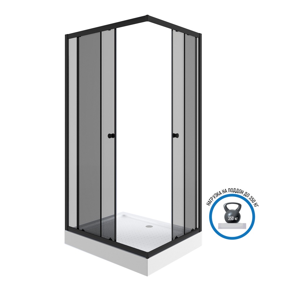 Душевой уголок Niagara Eco NG-012-14QT (120х80х195) низкий поддон(13см),черный,стекло тонированное,2 места