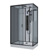 Душевая кабина Niagara Premium NG-6912-01GQL BLACK (120х80х210) низкий поддон(16 см),черный,стекло тонированное,5 мест