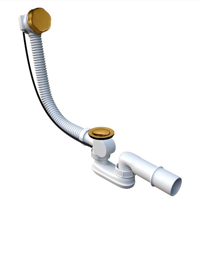 Слив-перелив, полуавтомат OTTIMO 60 см, Золото брашированное