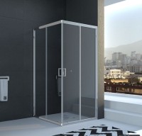 Душевой угол Veconi Rovigo RV-11, 1100x1100x1950, хром, стекло прозрачное
