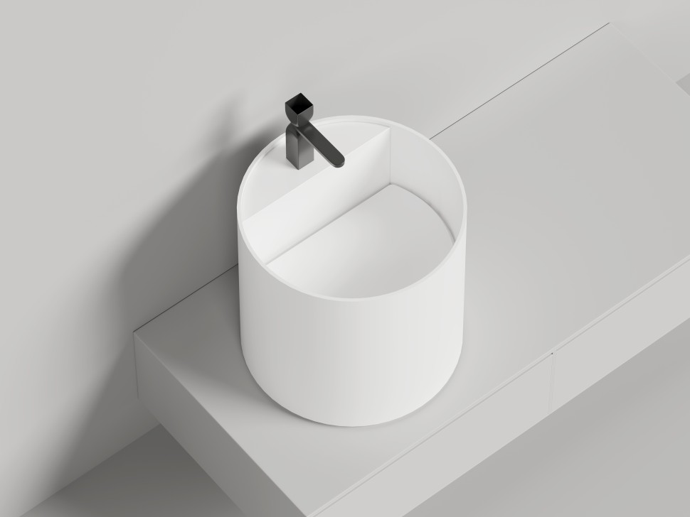 Раковина накладная ARMONIA ROUND TOP 03  без отверстия под смеситель 450х450х450 S-Sense Глянцевое