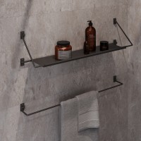 Полка-вешалка Niagara Nova NG9020B (90 см) черный матовый,1 место