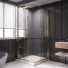 Душевой угол Veconi Premium Trento PTC-20G, 1200Х800x2000, брашированное золото, стекло прозрачное