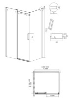 Душевое ограждение Grossman Classic 100.K33.04.100.32.00-200.K33.04.100.32.00 (100х100х195) раздвижная,золото сатин,стекло прозрачное,2 места