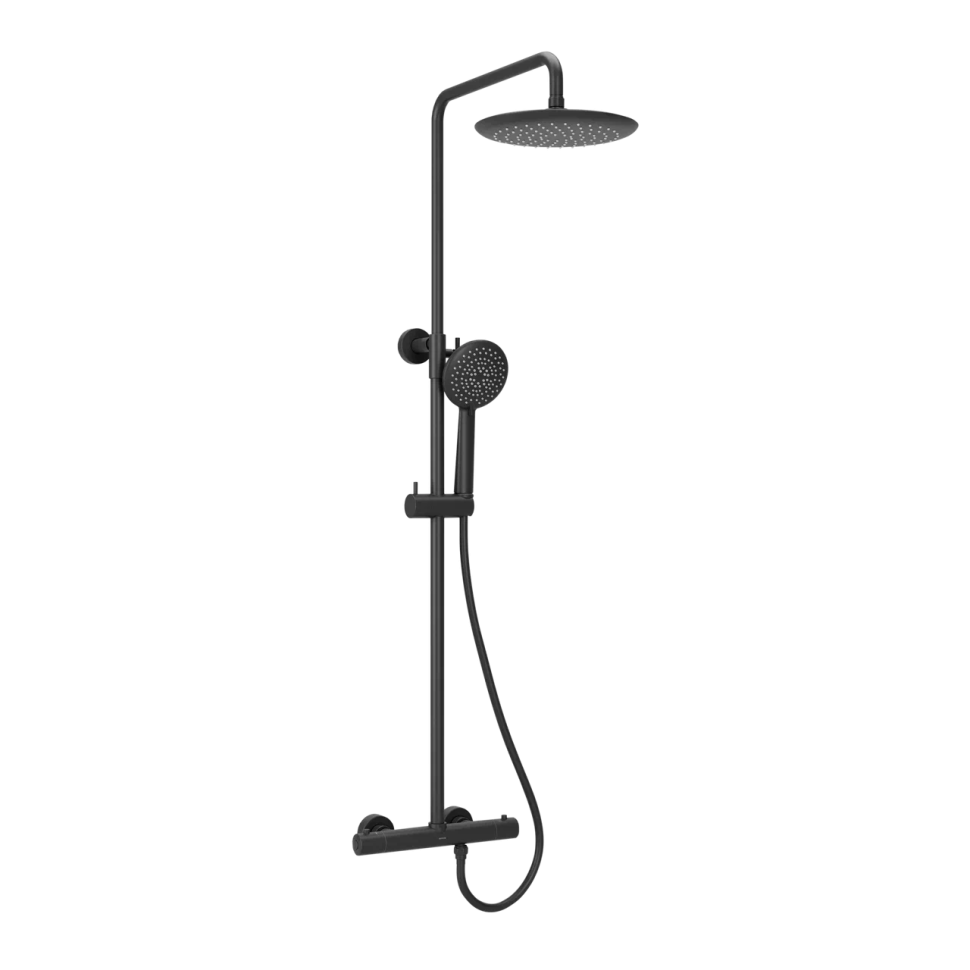Душевая стойка SANCOS Game для душа с термостатическим смесителем, верхним и ручным душем, цвет черный матовый, арт. SC3002MB