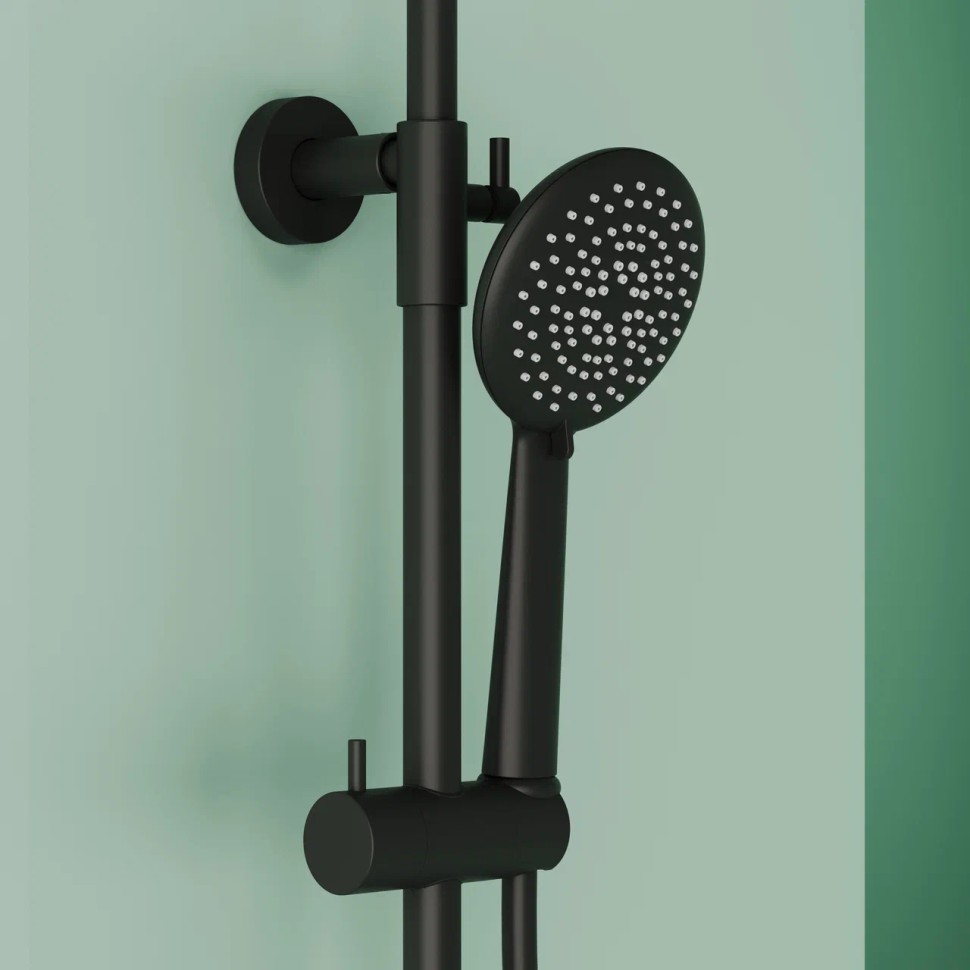 Душевая стойка SANCOS Game для душа с термостатическим смесителем, верхним и ручным душем, цвет черный матовый, арт. SC3002MB