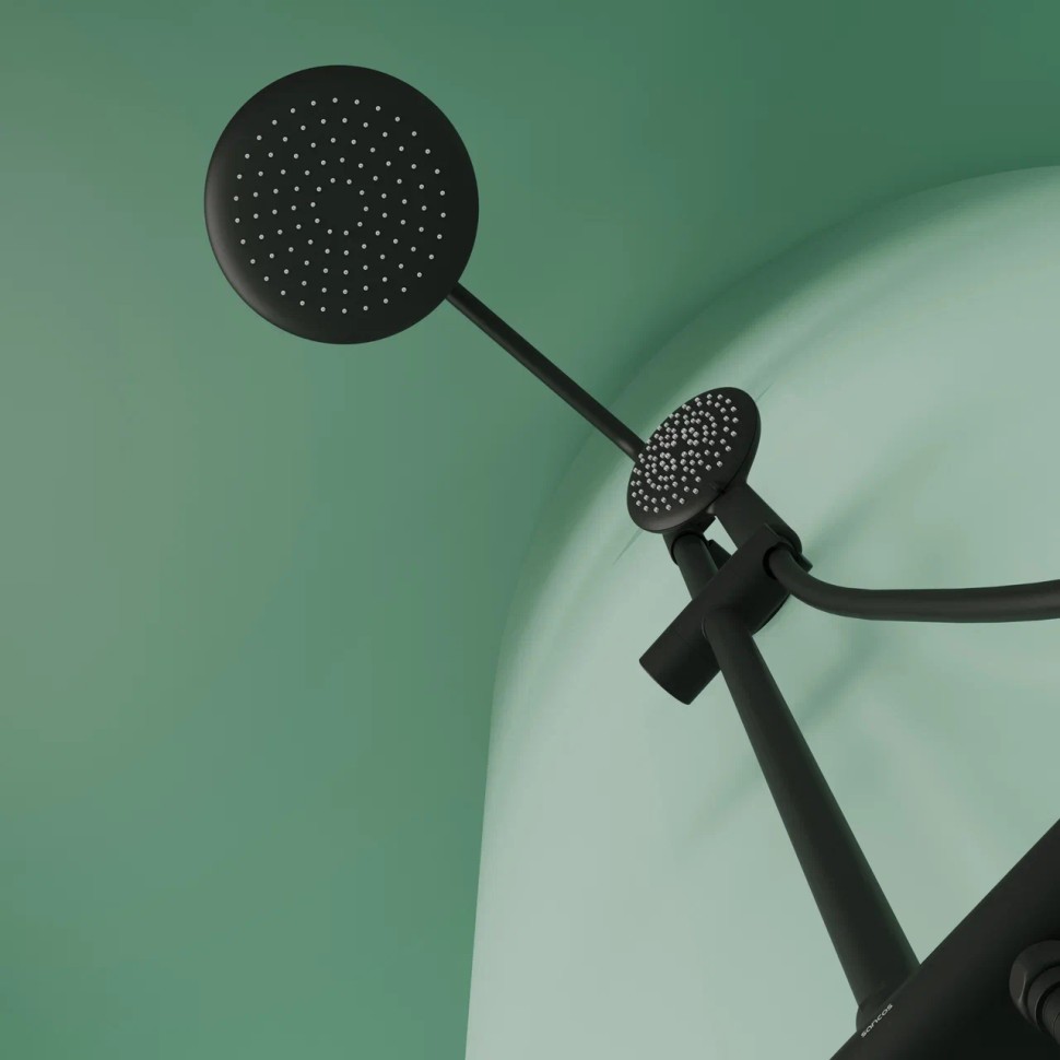 Душевая стойка SANCOS Game для душа с термостатическим смесителем, верхним и ручным душем, цвет черный матовый, арт. SC3002MB