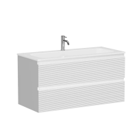 Тумба подвесная SANCOS Folk 995х445х500, c двумя ящиками оснащенными доводчиками, Bianco, арт.FL100W