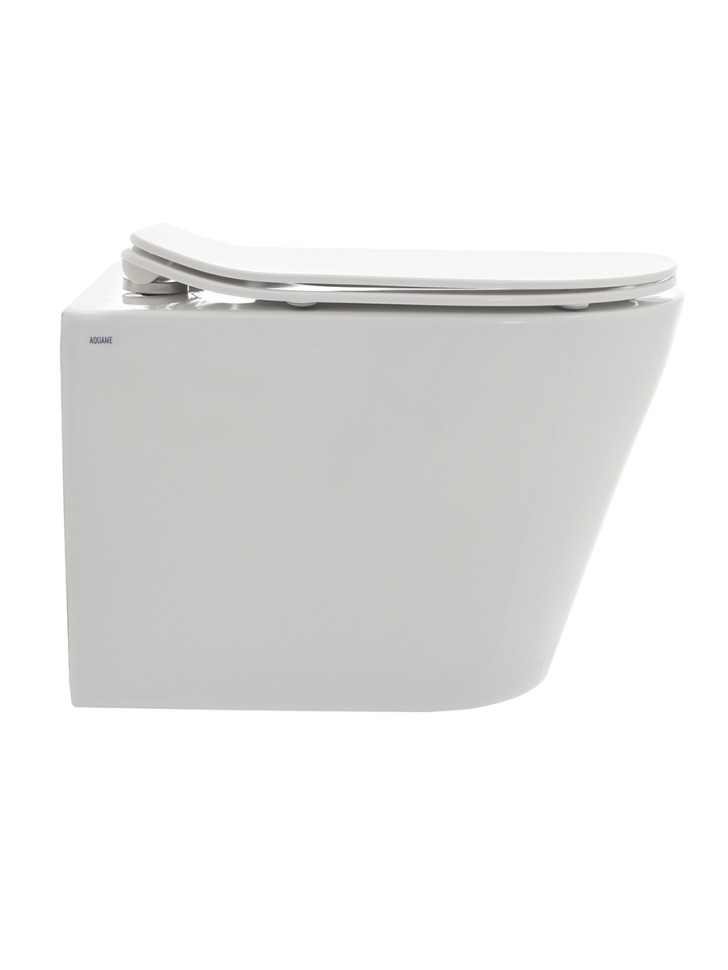 AQM2001 Унитаз подвесной с сиденьем SoftClose, технология смыва Rimless, скрытый крепеж. 515x355x365