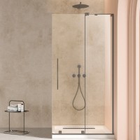 Душевая перегородка Волк-Ин (Walk-In) VSW-4WSL120CLGM-R, правая, 1200*2000, вороненая сталь, стекло прозрачное