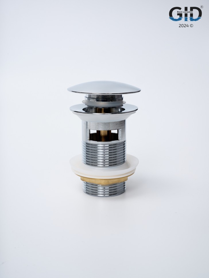 Донный клапан Gid с переливом Ch100-1 73303K хром 7x7x10