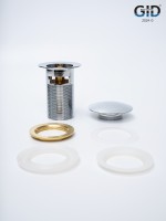 Донный клапан Gid с переливом Ch100-1 73303K хром 7x7x10