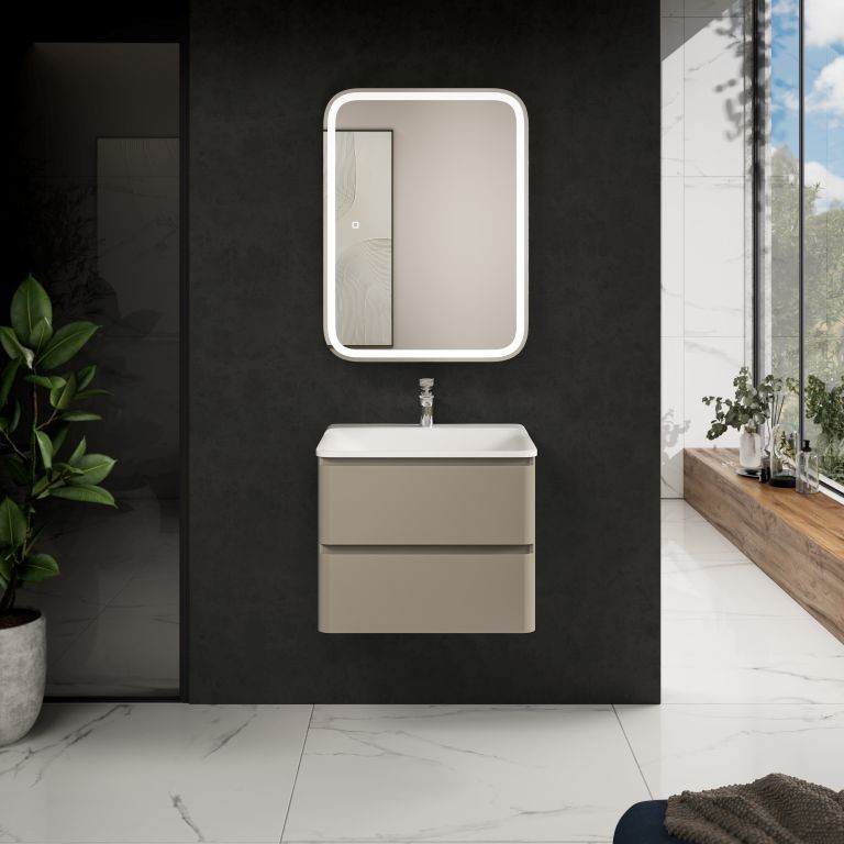 AQM900460BG "S4" тумба под умывальник подвесная 60 см., цвет бежевый.