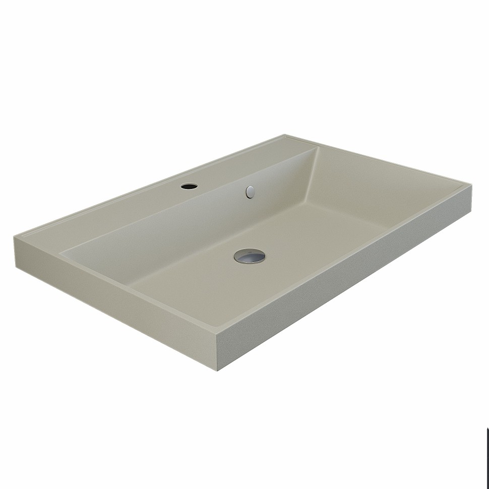 Раковина для ванной 70 см, Uperwood Classic Quartz, кварцевая, бежевая матовая, лён