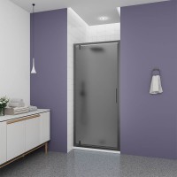 Душевая дверь Veconi Ottimo P30 GR, 800x1900, графит брашинг, стекло тонированное матовое