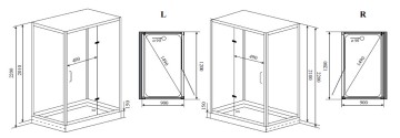 Timo Premium PURO H-510L-T-CH/C душевая кабина (90*120*220), шт, стульчик прозрачный