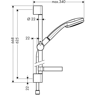 Душевой гарнитур Hansgrohe Croma 100 Vario/Unica C 27772000 хром