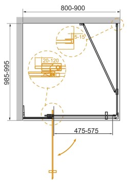 Душевой уголок CEZARES SLIDER-AH-1-100-80/90-BR-BORO