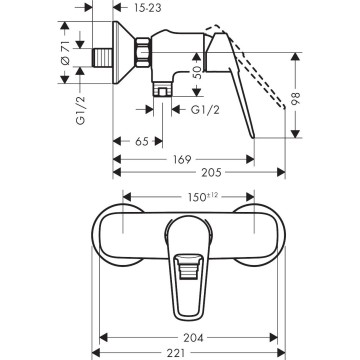 Смеситель для душа Hansgrohe Novus Loop хром (71360000)