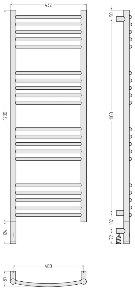 Богема 3.1 выгнутая 1200х400 МЭМ левый