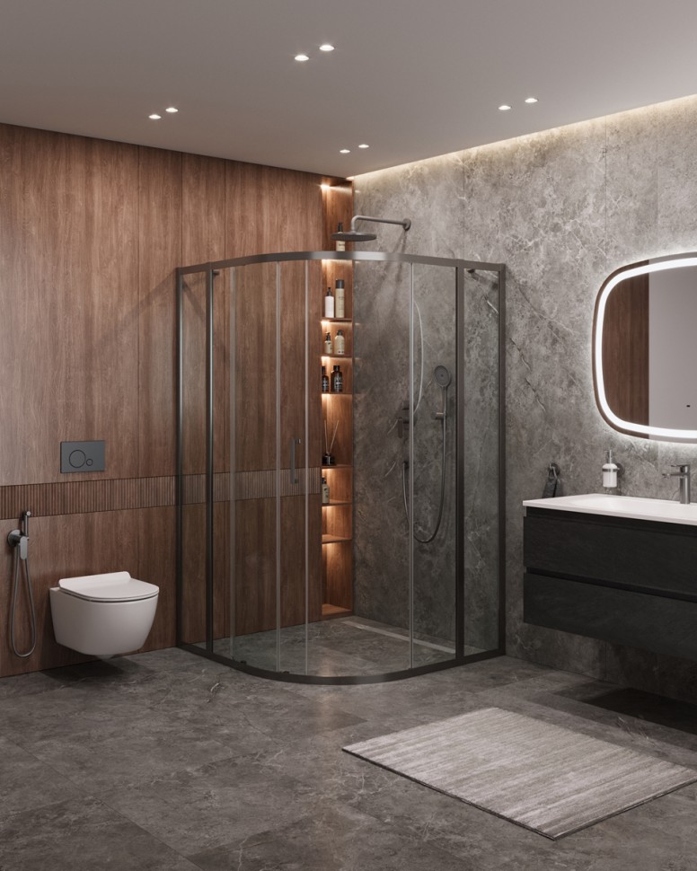 Душевой уголок CEZARES MOLVENO-R-11-90+30-C-GM-IV