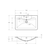 Раковина из литьевого мрамора BelBagno BB700/455-LV-MR-ALR