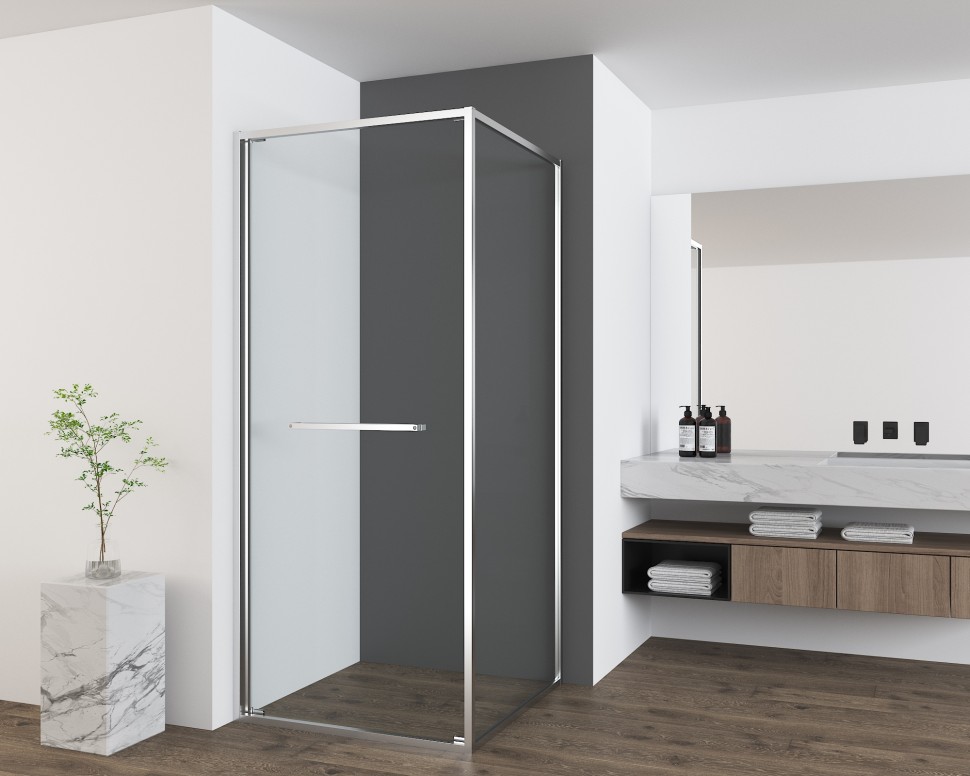 Душевой уголок Tesi VSRW-7TS9090CL, 900*900, хром, стекло прозрачное