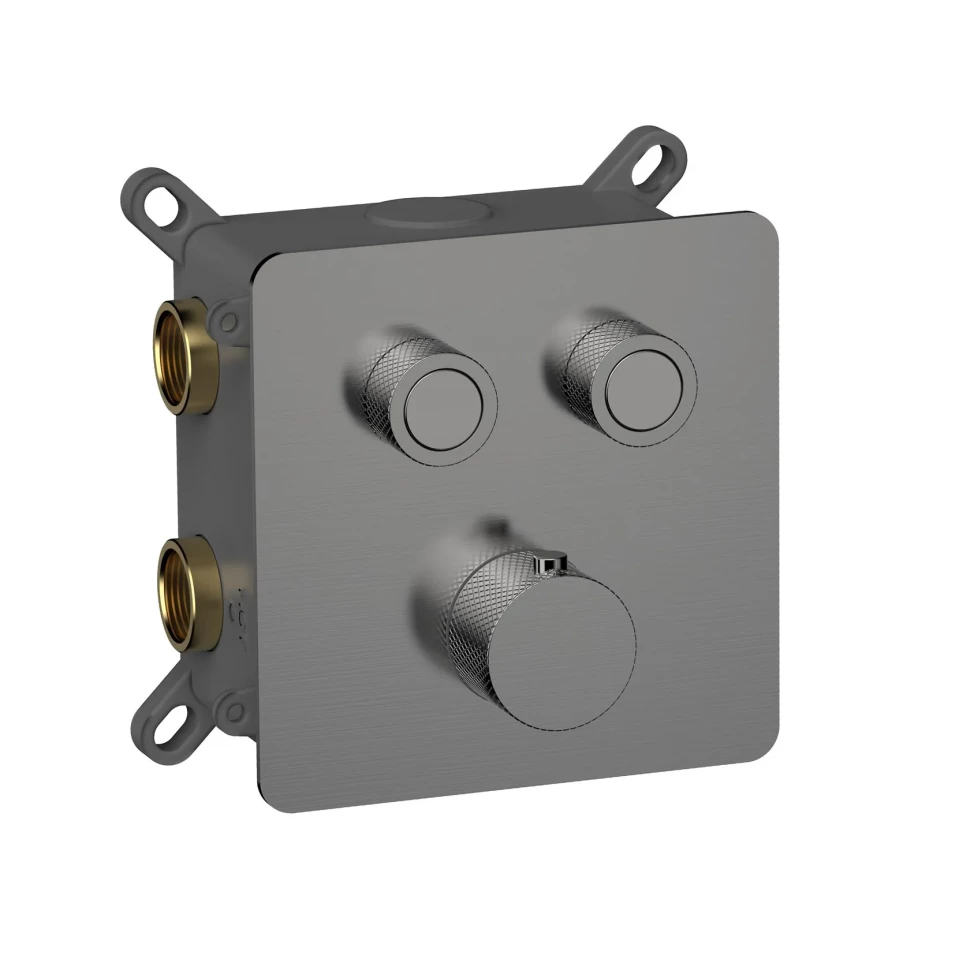 Смеситель с термостатом встраиваемый на 2 потребителя комплект с монтажной частью AQM8811GM