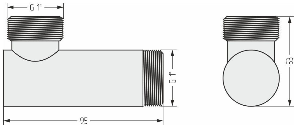 Уголок переходной (G 1" НР х G 1" НР)