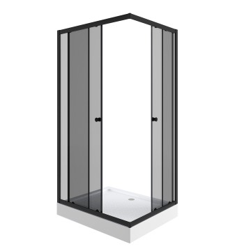 Душевой уголок Niagara Eco NG-018-14QT (100х80х195) низкий поддон(13см),черный,стекло тонированное,2 места