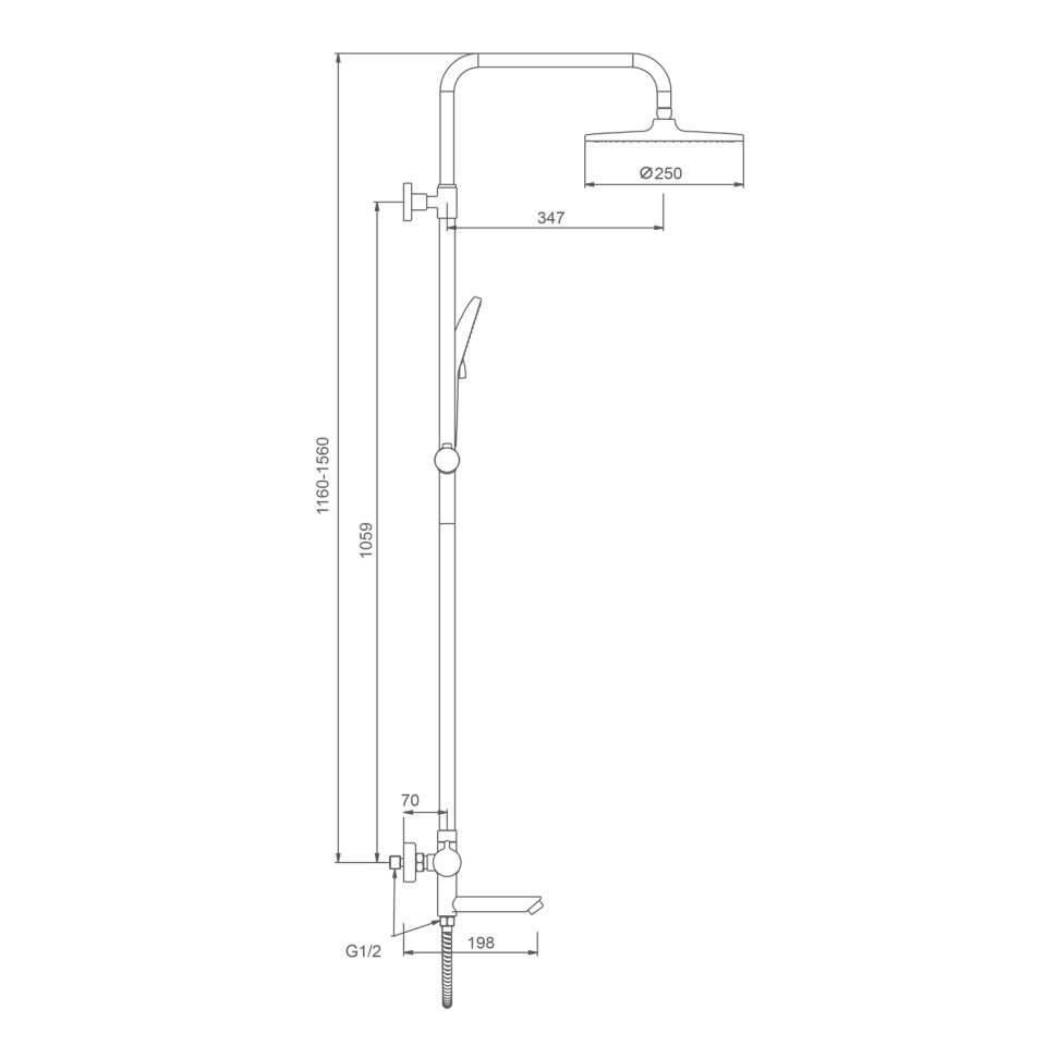Душевая система Splenka с термостатом для ванны S223.26 Хром