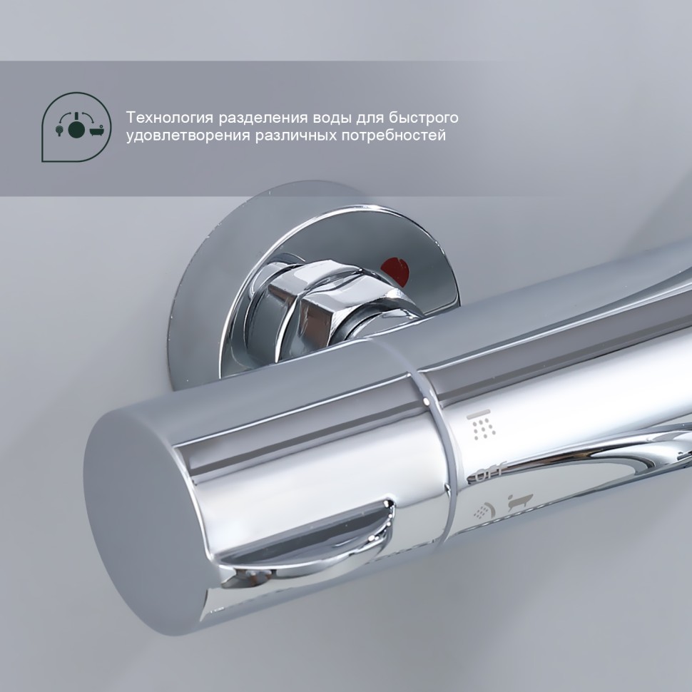 Душевая система Splenka с термостатом для ванны S223.26 Хром
