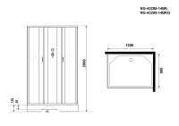 Душевая кабина Niagara Classic NG-43295-14QBKG (120х90х200) низкий поддон(13см),стекло матовое,3 места