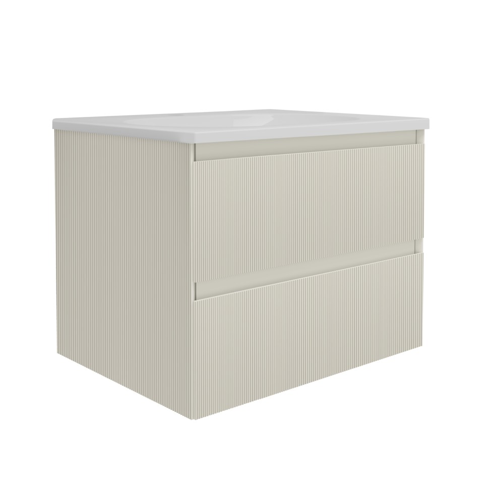 База под раковину Welle 600 подвесная, 2 выкатных ящика soft-close, M.Beige