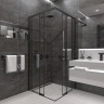 Душевой угол Veconi Rovigo RV-47B, 900x900x1950, черный, стекло прозрачное