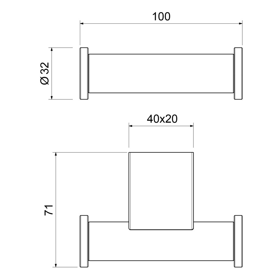Крючок двойной Timo Luiro 18512/03 черный