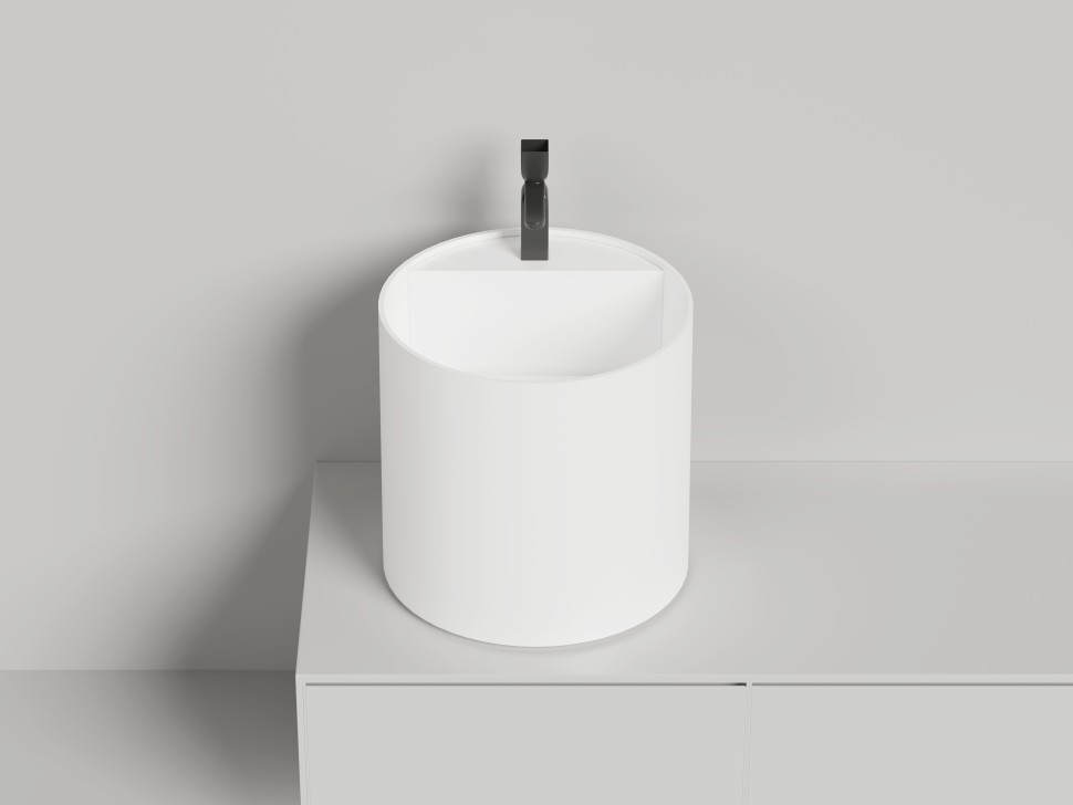 Раковина накладная ARMONIA ROUND TOP 03  без отверстия под смеситель 450х450х450 S-Stone Матовое