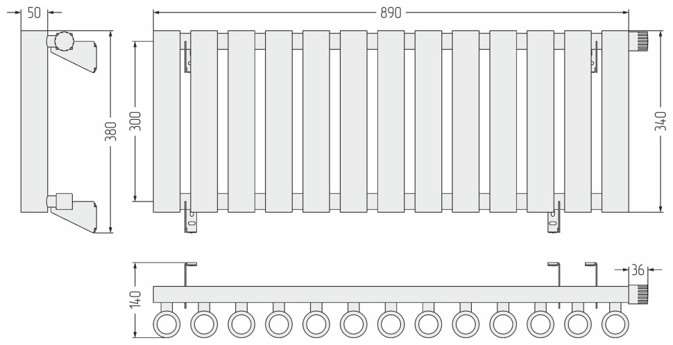 Кумир-0 EU50 правый 300х960 14 секций