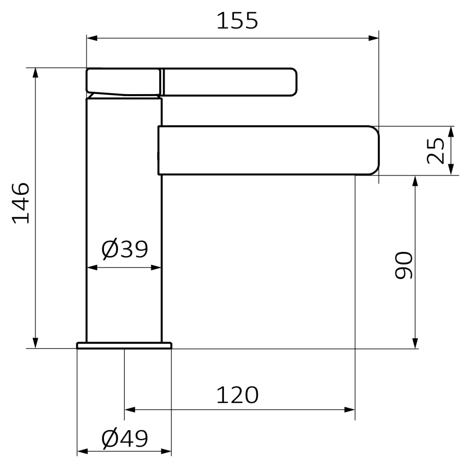 Смеситель для раковины GRB AXIS 74510793, никель