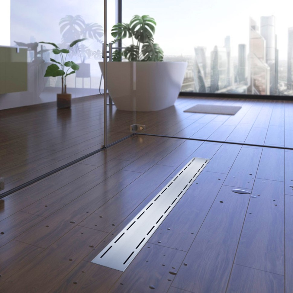 Душевой желоб MILLEAU FLOW M750FS с комбинированным затвором и решеткой нержавеющая сталь