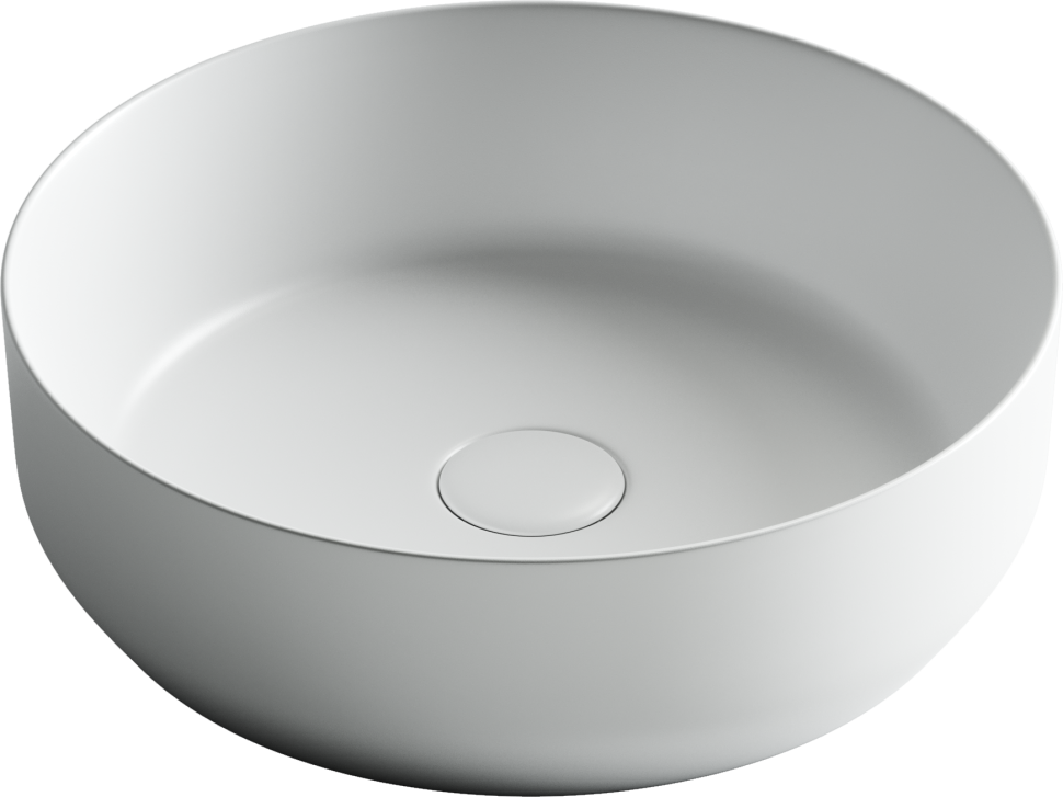 Умывальник чаша накладная круглая (цвет Белый Матовый) Element 390x390x120мм