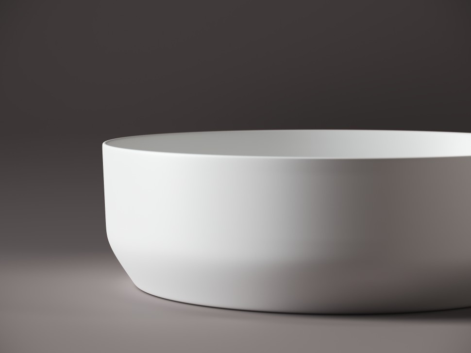 Умывальник чаша накладная круглая (цвет Белый Матовый) Element 390x390x120мм